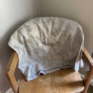 Anthropologie Clara‎ Camo Wrap Scarf Grey 53" sq